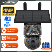 INQMEGA 4MP Solar Camera 4G/Wifi Outdoor 360° Full View Video Surveillance Camera with 5W Solar Charging Pad Built-in 7800mAh