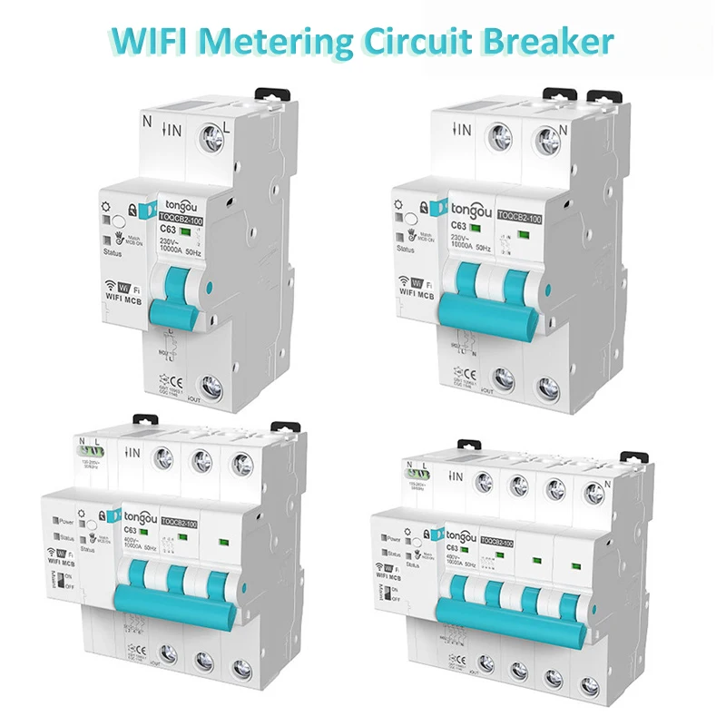 WIFI Metering Circuit Breaker with Auto Wireless Interruptor Smart  Metering Circuit Breaker with Timer Remote Control Switch