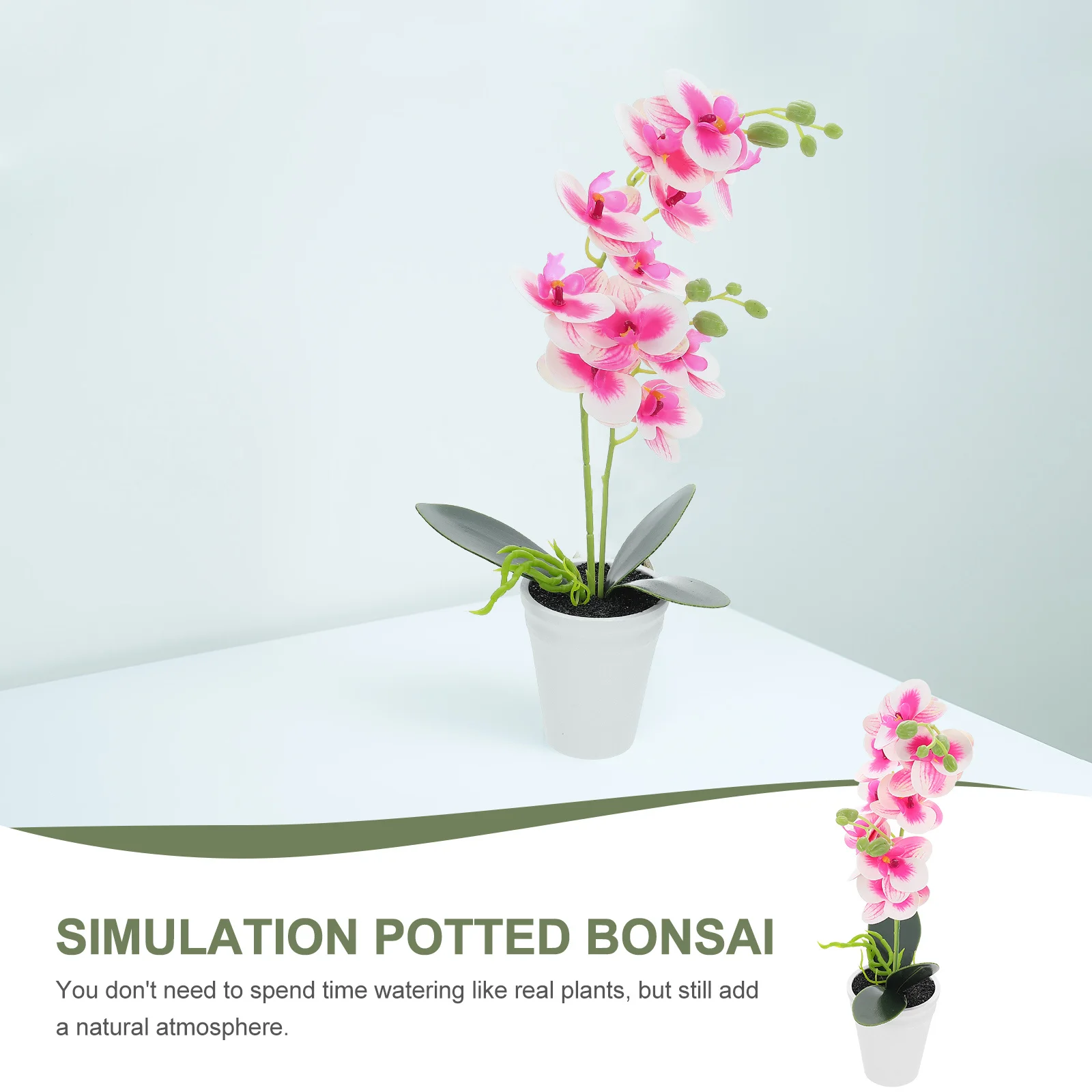 

Fake Potted Plant Bonsai Tree Artificial Flowers Rosy Plants Decorative Pots Indoor