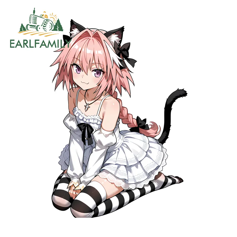 Наклейка EARLFAMILY Furry Astolfo: интересный аниме-дизайн для лобового стекла, компьютерного корпуса. Практичные высококачественные автомобильные аксессуары.