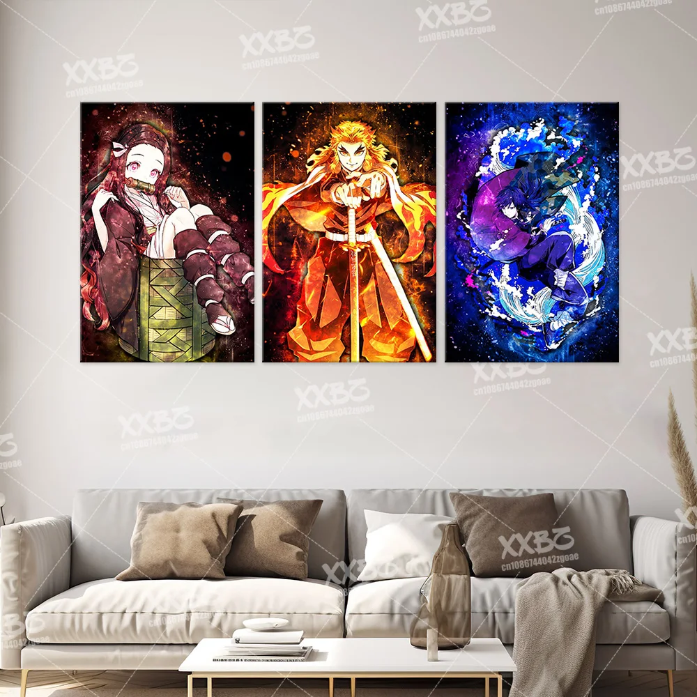 Demon Slayer Plakaty Kamado Tanjirou Home Decor Kochou Shinobu Wall Art Agatsuma Zenitsu Canvas Picture No Frame Anime Painting