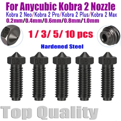 Anycubic-boquillas de acero endurecido para impresora 3D, 2 boquillas para Kobra 2 Neo, Kobra 2 Pro, Kobra 2 Plus, Kobra 2 Max