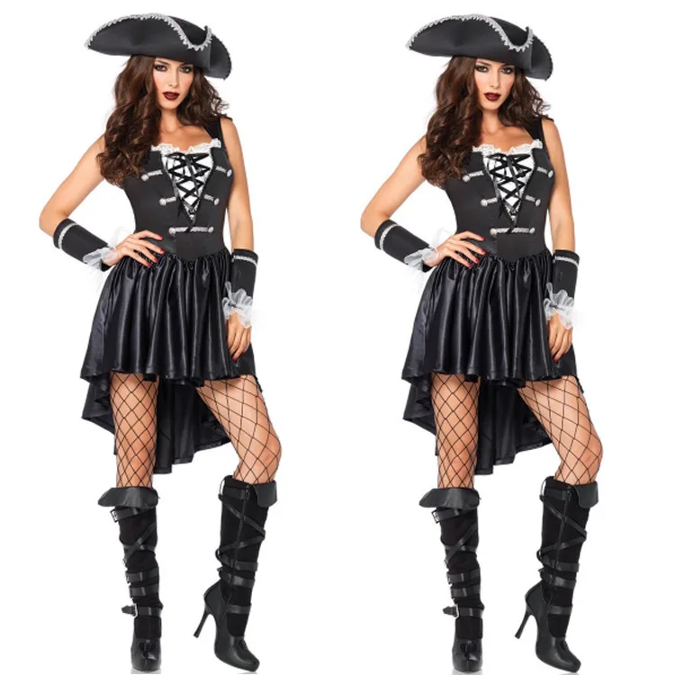 

Новинка 2025, костюм пирата на Хэллоуин, карибский пиратский женский костюм для выступлений, маскарадный бал, наряд китайского производителя