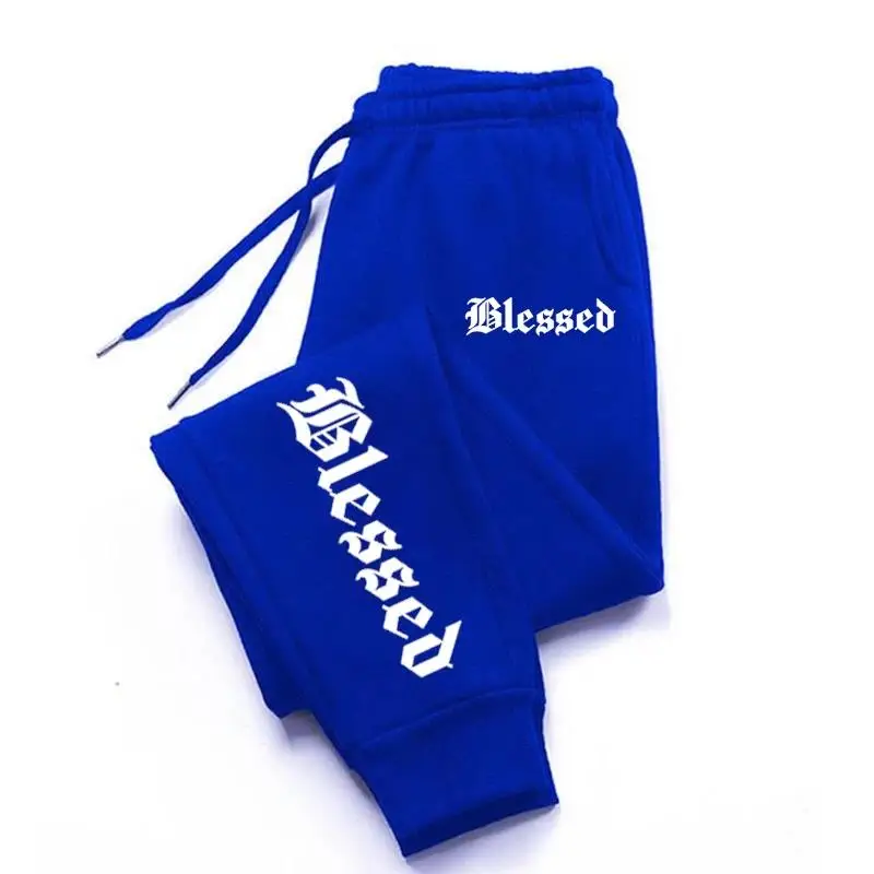 Letter of Blessing printed men's and women's activewear leggings Sportswear drawstring Y2K pants sweatpants Jogging