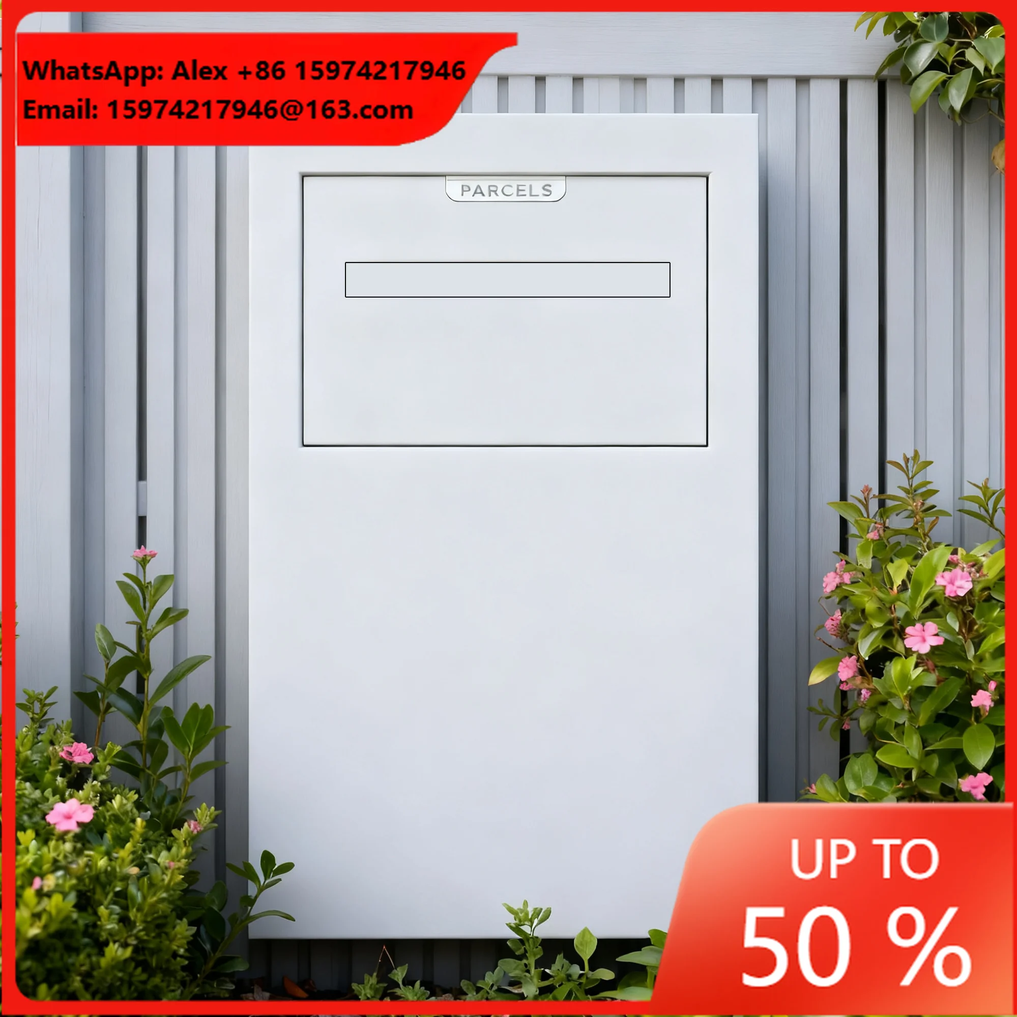 Lockable Metal Outdoor Parcel Mailbox Waterproof Durable Brick-in Extra Large Package Storage Box With Powder Coating For POST