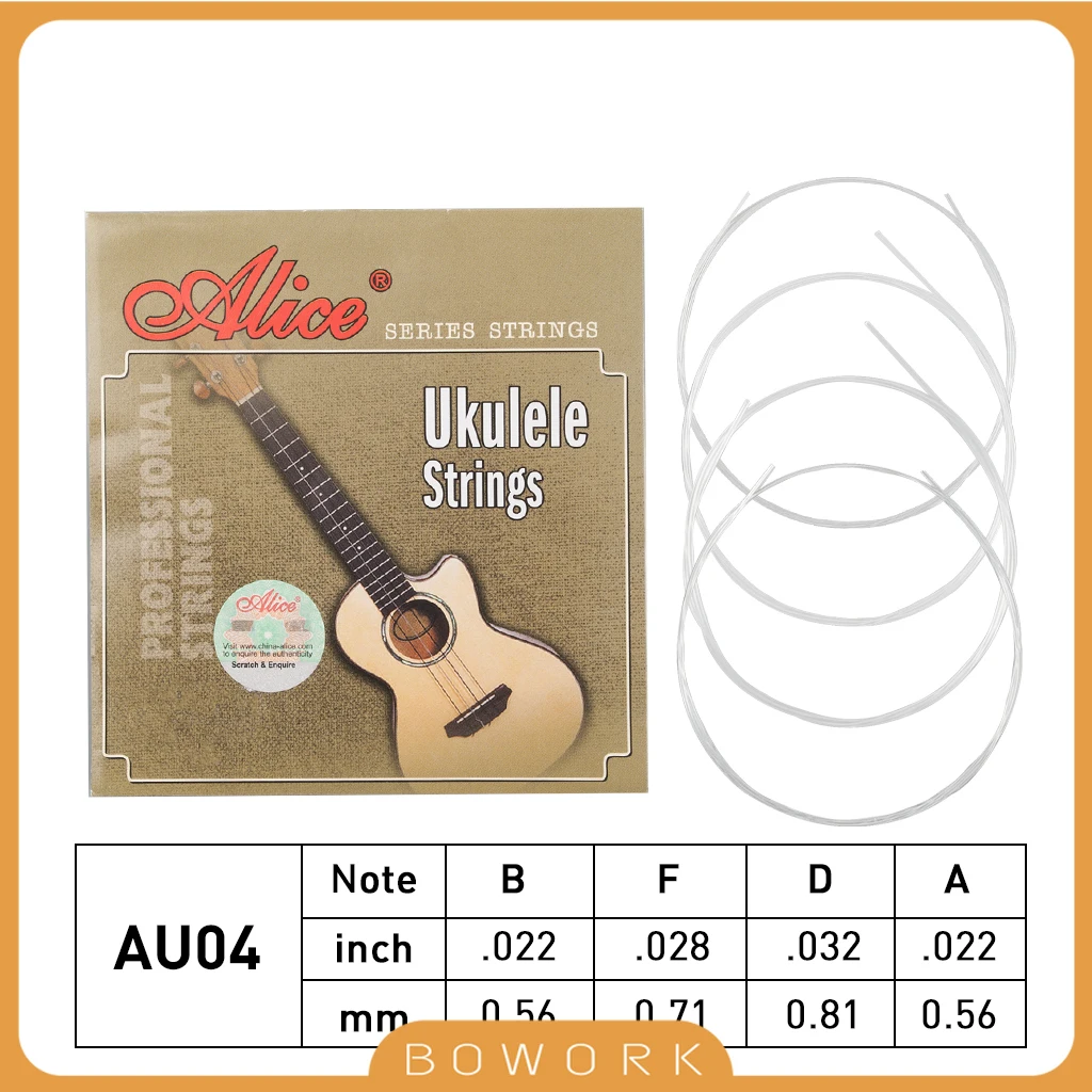 Professional Ukulele String Alice AU04 Nylon Clear Uku Strings Mini Hawaiian Guitar Soprano Concert Tenor Ukulele Uke Strings