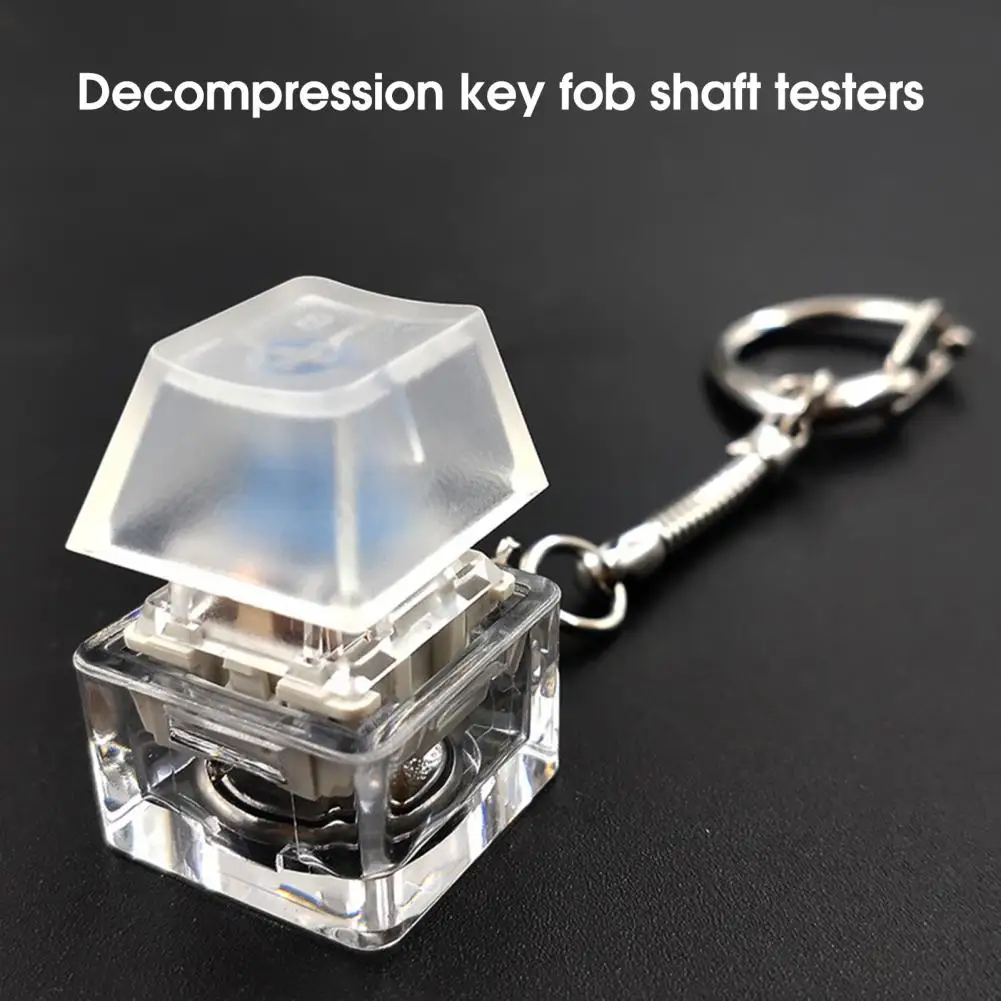 Keyboard Switch Tester Keychain RGB Lighting Effect Multi-purpose Stress Relief Gifts Mechanical Keycap Switch Keychain Llaveros