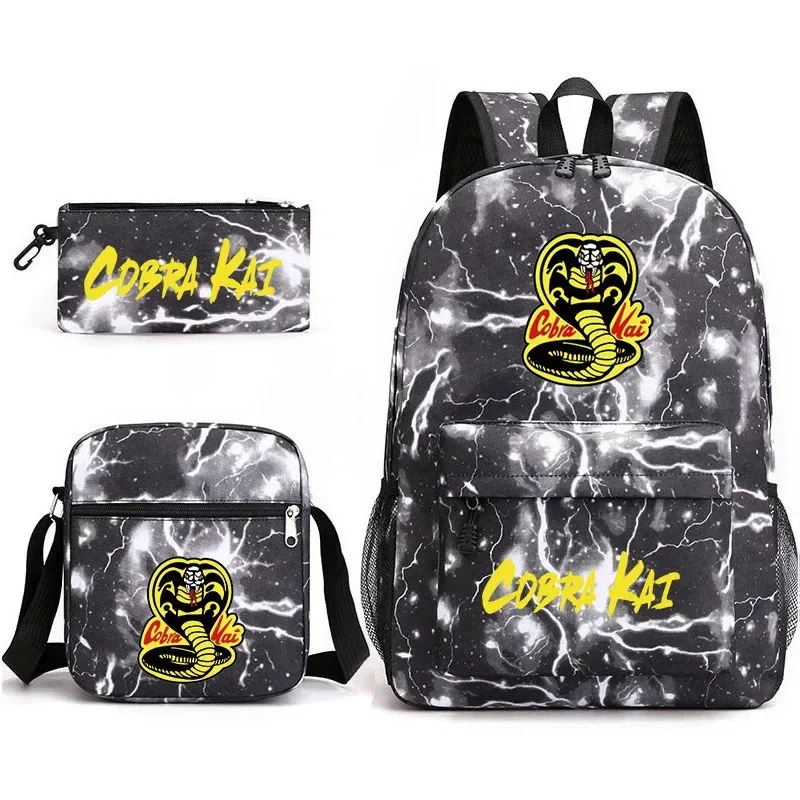 Cobra Kai Backpack Schoolbag Shoulder Bag Pencil Case Set Gift for Kids Students