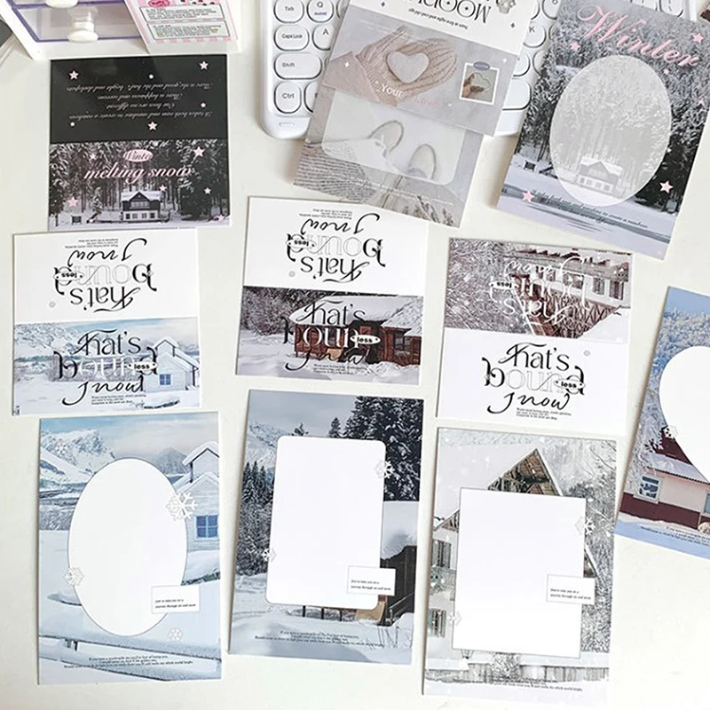 10Set INS Paper Card Head Back Kpop Photocard Holder Packaging Material Gift DIY Idol Photo Small Card Decorative