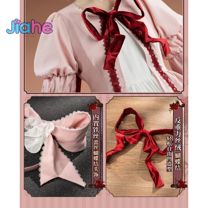 Disfraz de Rozen Maiden Hinaichigo Kleine Beere, nuevo vestido rosa de Lolita para niña, conjunto de accesorios con pantalones de calabaza, uniforme de Halloween