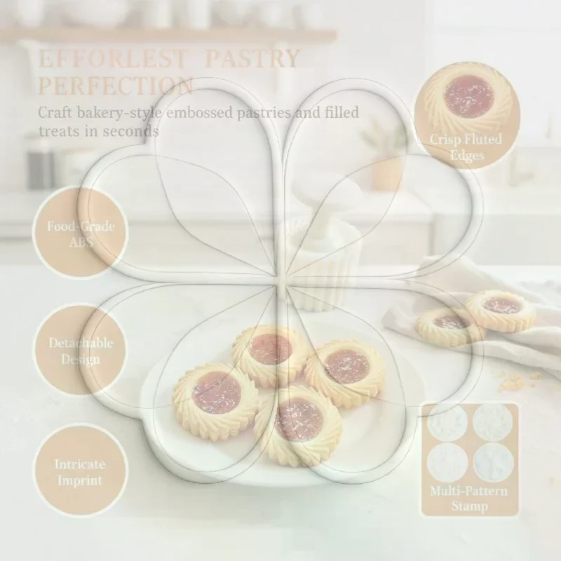 Jam Thumbprint Cookie Press Mold Durable Non-Toxic ABS Resin Pastry Stamp for Homemade Pastry Making
