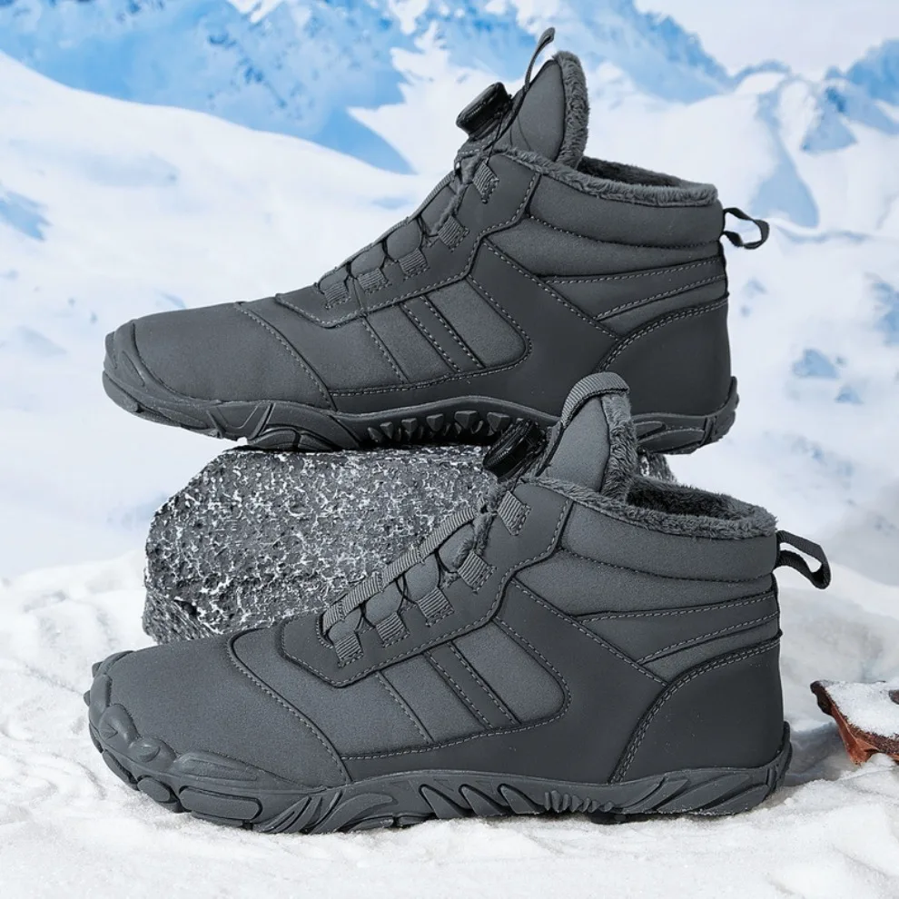 

Men's Solid Color Comfortable Snow Boots Warm Plush Comfortable Non-Slip Short Boots Warm Mountaineering Shoes