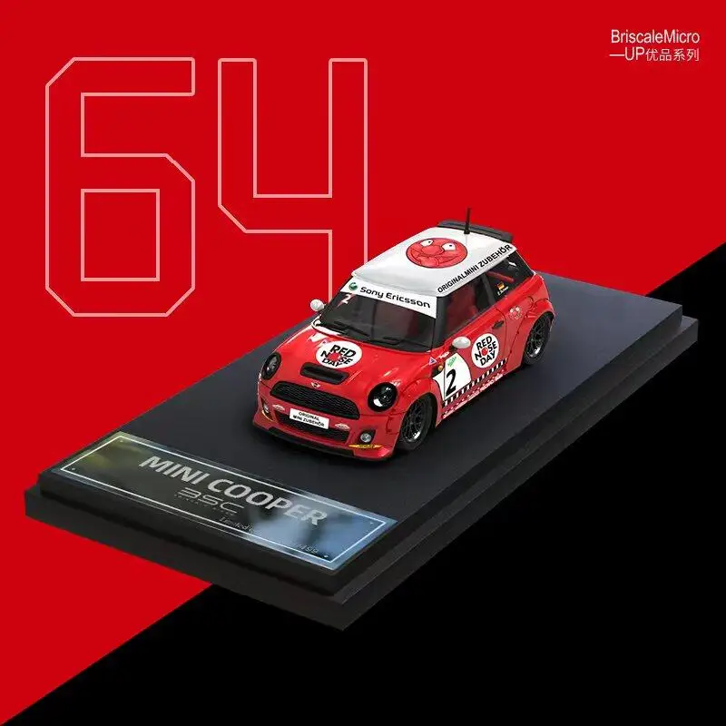 BriscaleMicro Up BSC 1:64 LBWK Mini RedRose / Red Diecast Model Car