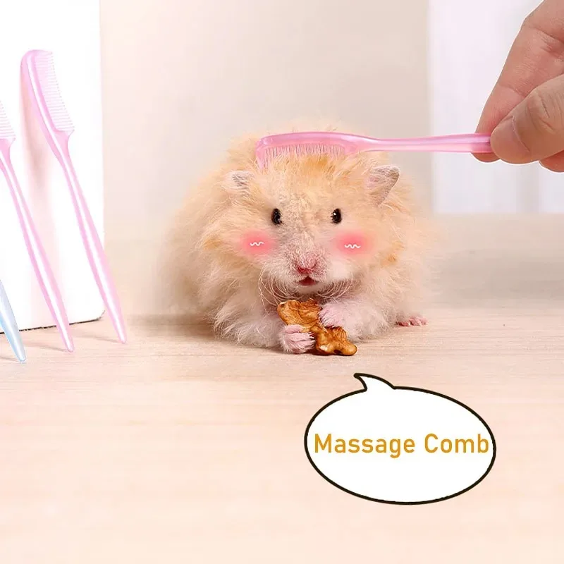 3Pcs Mini Pet Comb for Hamster, Golden Bear, Rabbit Hair Grooming Brush Shedding Floating Hair Cleaning Supplies