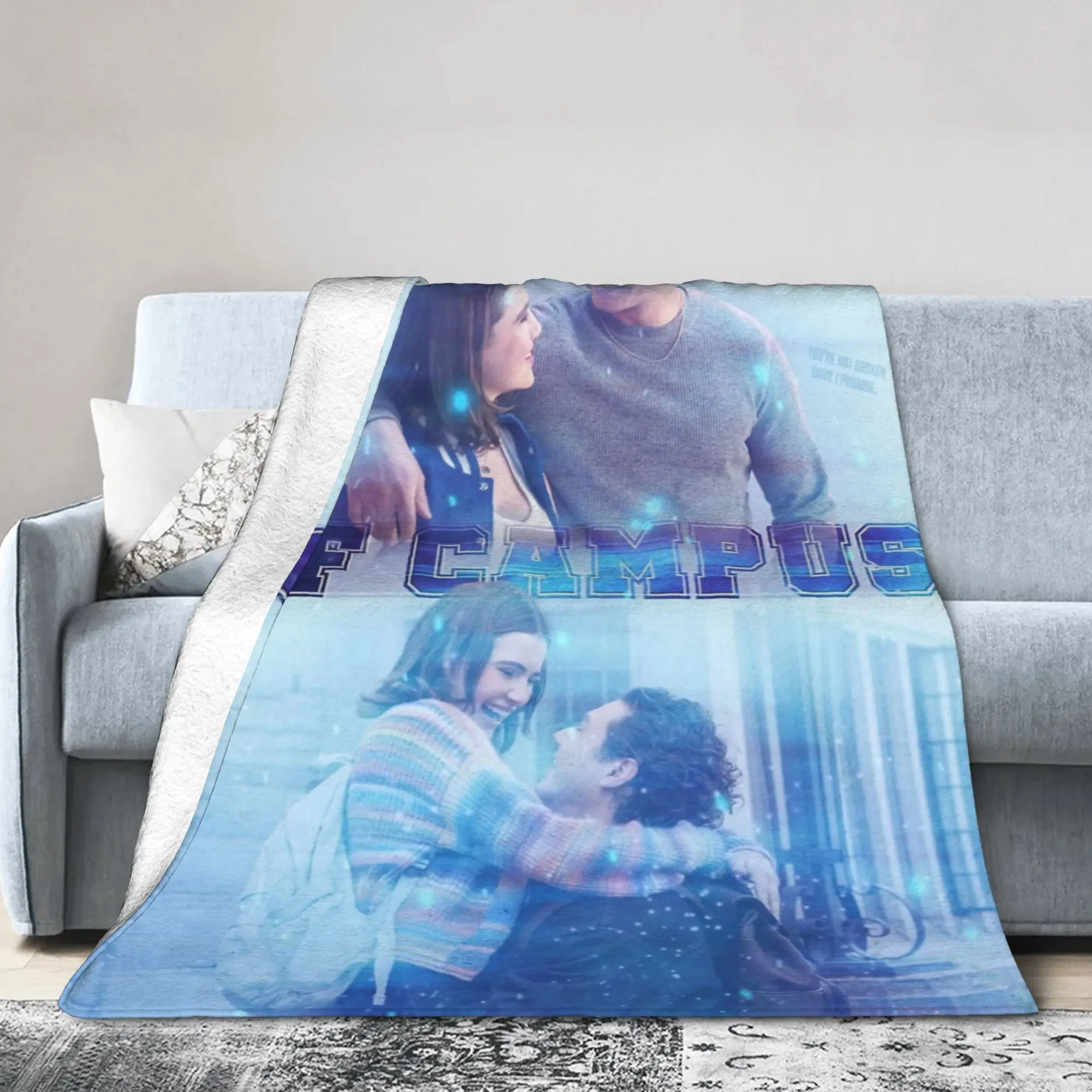 Off Campus Hannah and Garrett Knitted Blankets  Flannel Throw Blankets Home Couch Decoration Soft Warm Bedsprea,