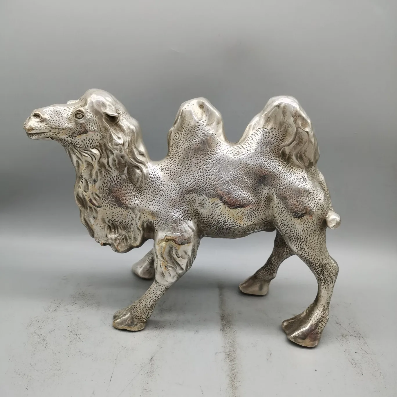 Jucai Shuangfeng Camel Antique Pure Copper Plating Silver Home Decoration Ornament