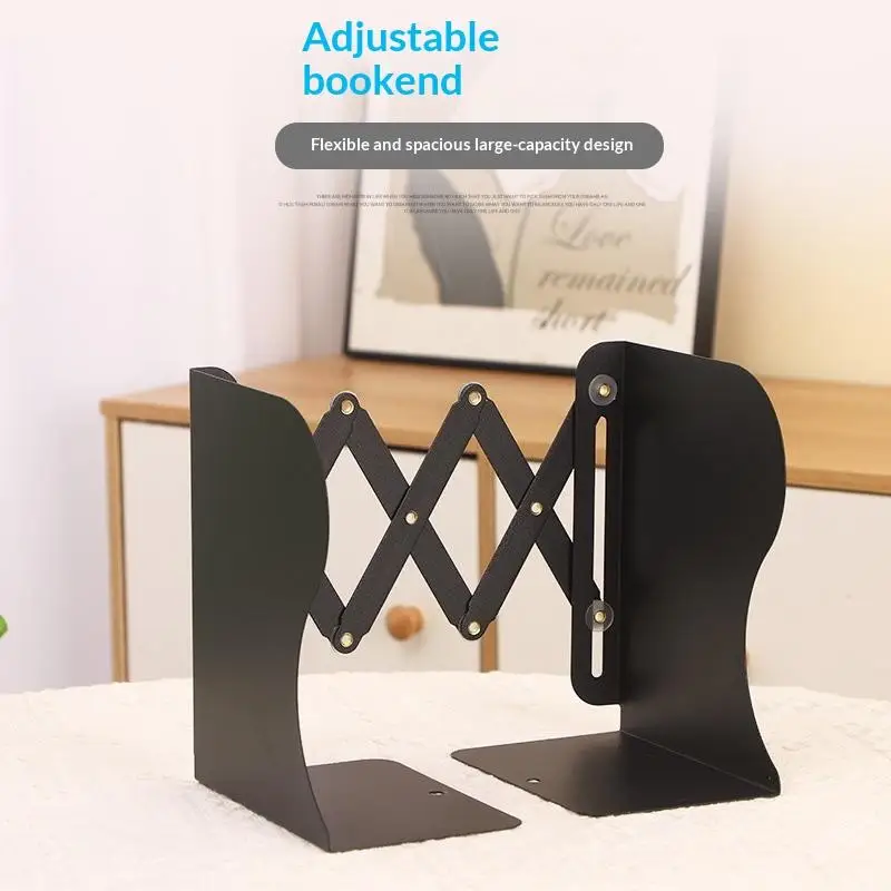 Large Capacity Metal Retractable Book Stand Simple Book Clip Book Baffle High Aesthetic Value Easy Storage For High Desk