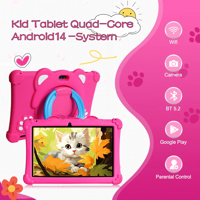 ATMPC Kids Tablet PC 10.1 Inch Android 14, 6GB RAM 32GB ROM, IPS Screen, Eye Protection, WiFi 6, iWawa Parental Control Tablet