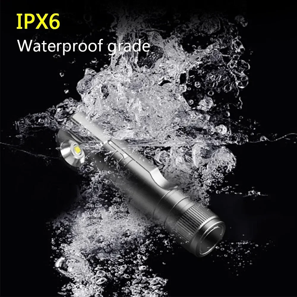 High Power Led Flashlight MINI Torch With 18650 Magnet Tail Torch Outdoor IPX6 Waterproof  Fishing Super Bright Headlamp