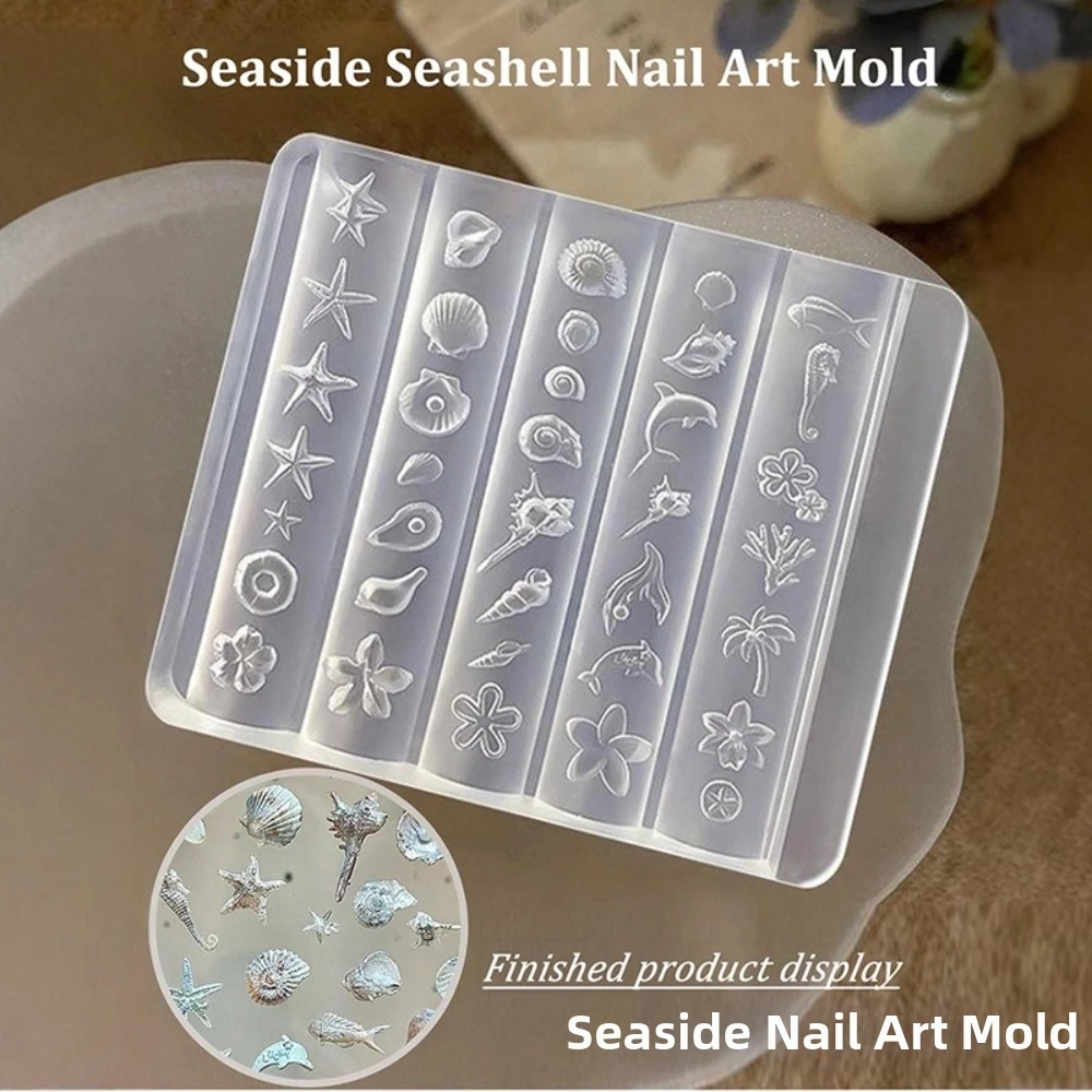 Transparent Silicone Nail Art Molds 3D Carving Reusable Flower Nail Charms Molds Orchid Flower Rose Flower