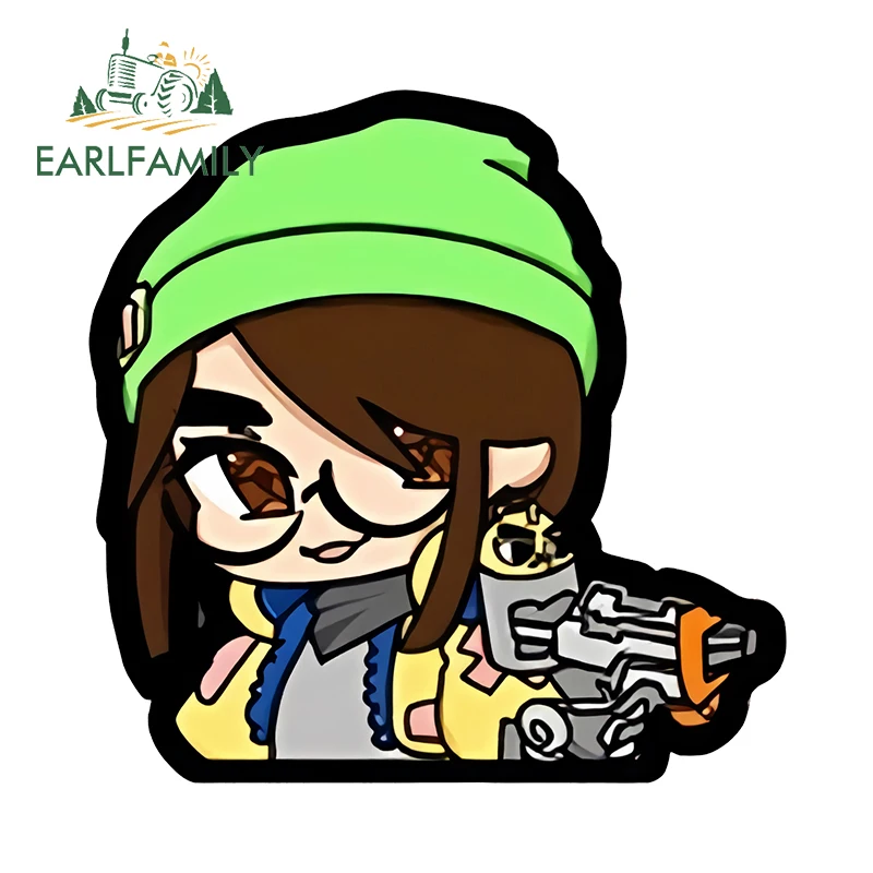 

EARLFAMILY 13cm x 12cm Valorant Killjoy Alarm Bot Chibi Car Accessories Game Warrior Gun Decal Creative Auto Car Stickers