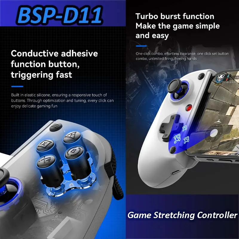 D11 Game Controller For SWITCH/Android/Apple IOS PC Joysticks Wireless Gamepad for PS3/PS4 Telescopic Joystick for Mobile Phone