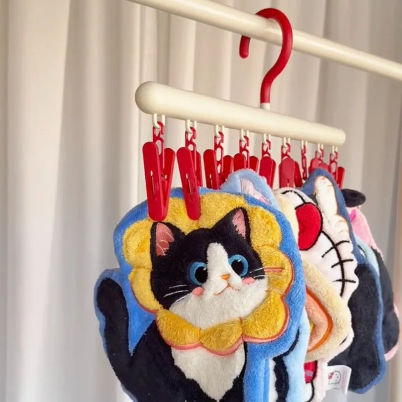 Dopamine drying rack household multi-functional belt clip coat hook wardrobe storage artifact balcony windproof drying rack