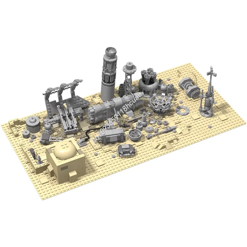 933PCS Star Battle Tatooine Mos Eisley Junkyard Modular Model Moc Building Blocks Stacking Bricks Creative Toys Kid Gift Diy