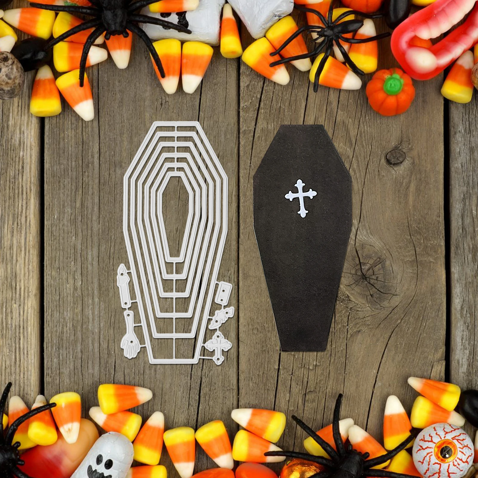 

Coffin Shaped Metal Carbon Steel Cutting Mold Craft Template Halloween Scrapbook Photo Album Card Making Decor Stencil Die