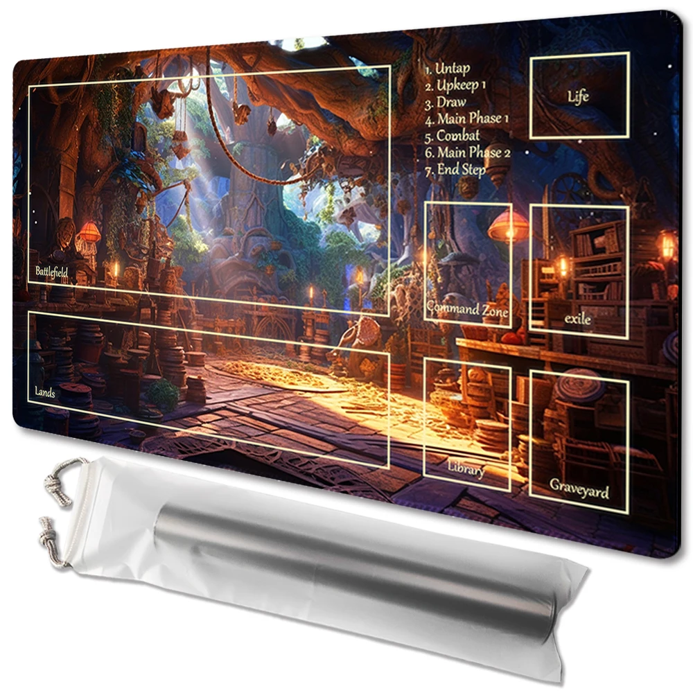 

The Hidden Haven- Board Game TCG Playmat Table Mat Game Size 60X35 CM Mousepad Compatible for MTG CCG