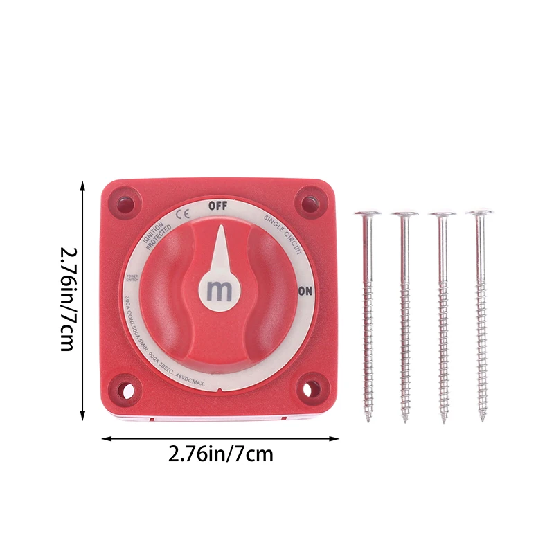 2 Position On/Off Battery Disconnect Switch Isolator Disconnect Rotary Switch 12- 48V 300A Cut Single For M-Series Marine Boat