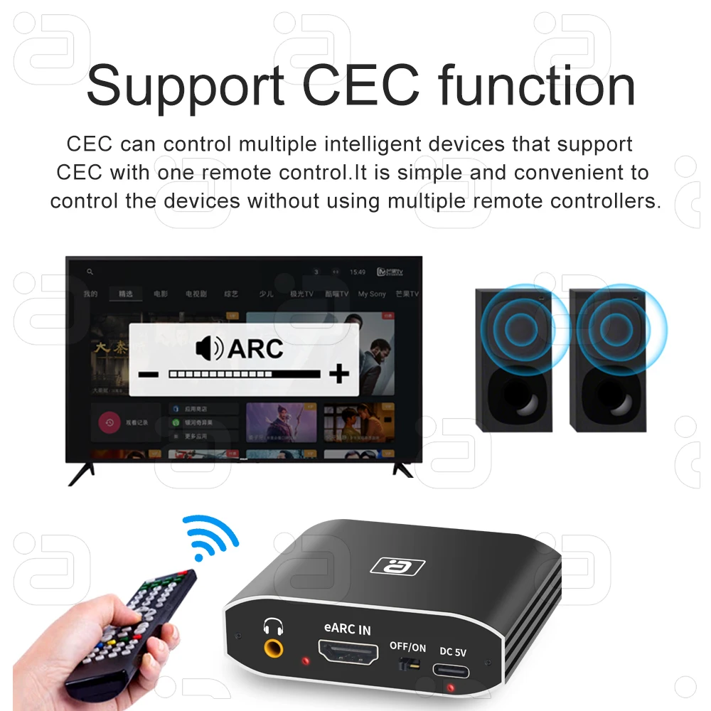 AYINO eARC Audio Extractor 192Khz DAC Converter DTS AC3 LPCM HDMI-Compatible Audio Only Adapter Optical Coaxial 3.5mm AUX