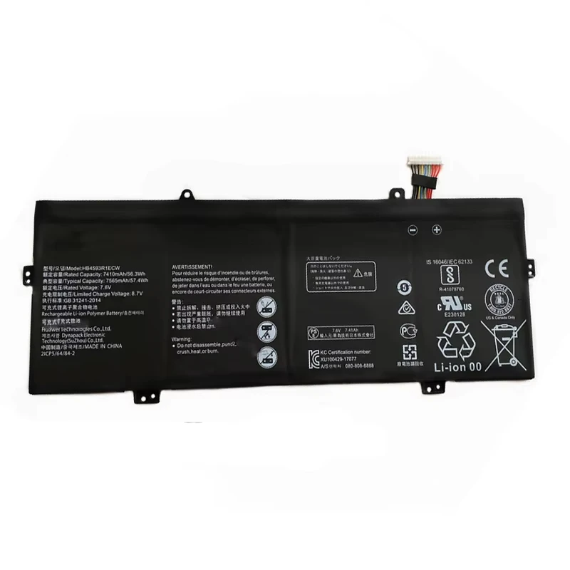 HB4593R1ECW 7.6V 56.3Wh 7410mAh Laptop Battery For HUAWEI MagicBook(i5-8250U/8GB/256GB) 8550U Matebook X Pro Series 8250U