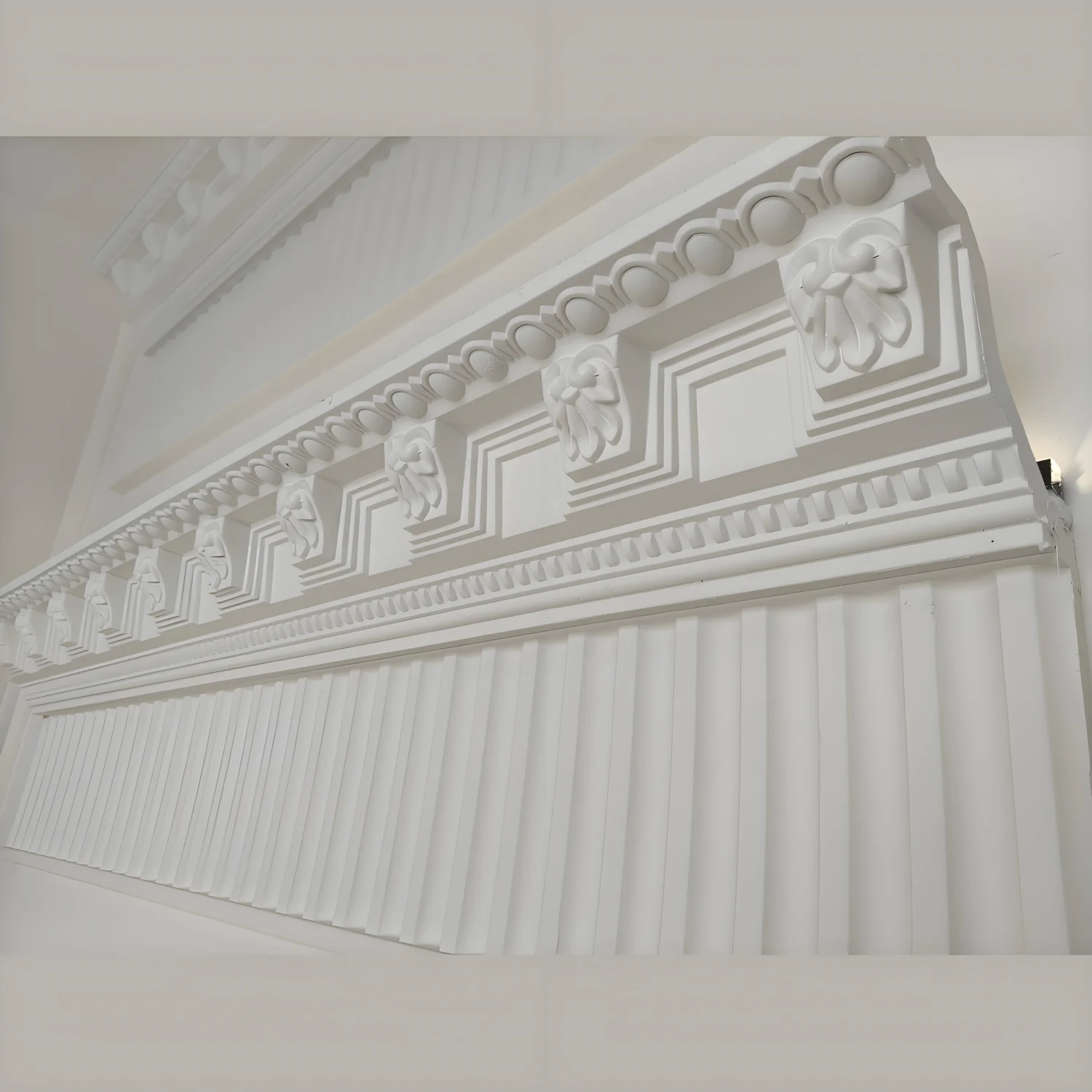 JM1059 Ceiling Decoration Material PU Lines Carved Ceiling Corner Lines PU Decoration Building Materials