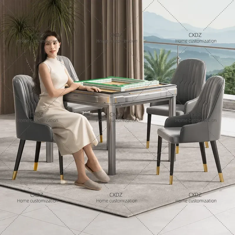 2024 New Automatic Mahjong Table Household Integrated Dining Table Dual Purpose Silent Electric Mahjong Machine with Sound