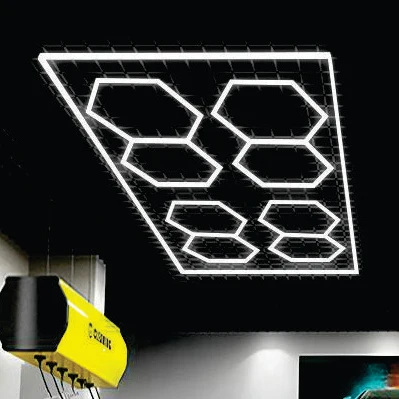 

Direct Marketing Indoor Ceiling Hexagonal Smart Led Light Ac85v 265v 6500k 568w Honeycomb Garage Lamp
