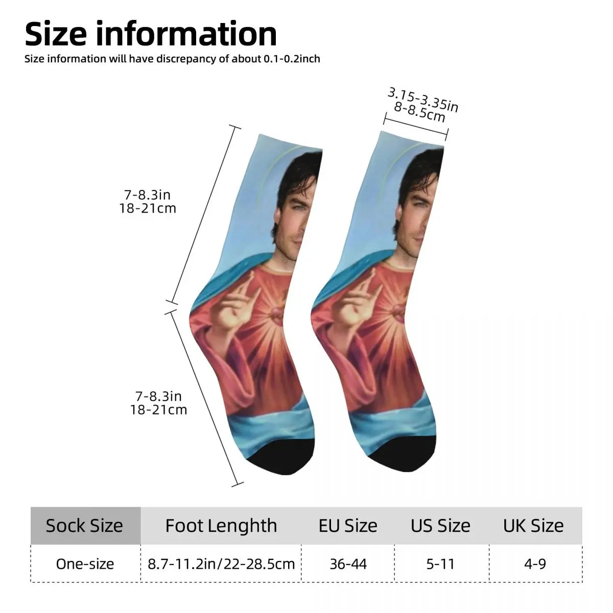 Damon Salvatore Ian Somerhalder Virgin Funny Socks Accessories For Men Women Print Socks Warm Birthday Present