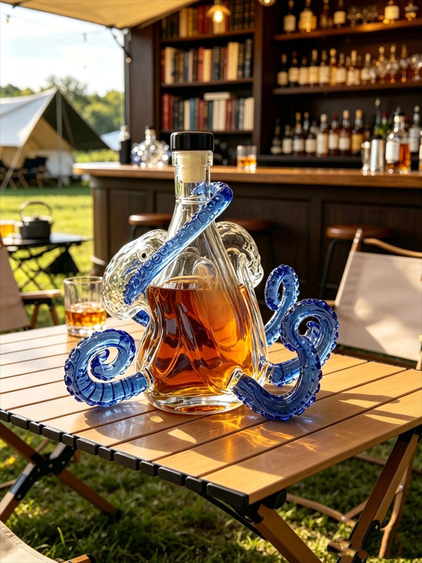Glass Bottle Sea Monster Octopus Rum Wine Bottle Decoration Bar Wine Enthusiasts Art Collection Decoration Decanter Wine view 4