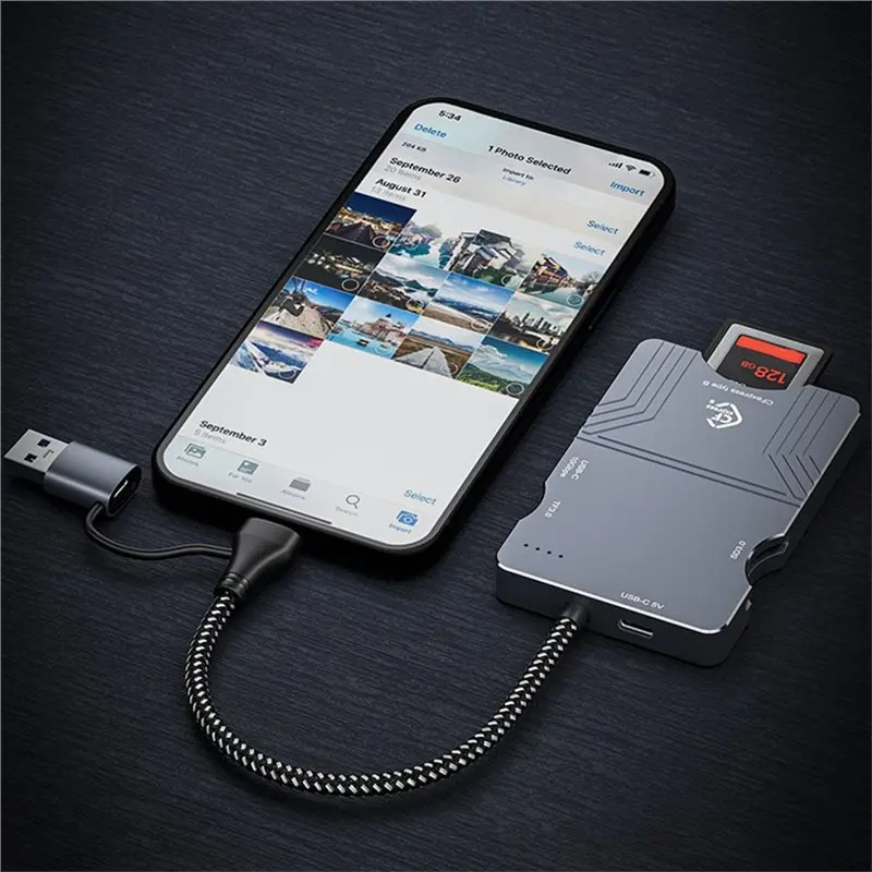 

Latest High-Speed Dual Interface Mobile Hard Disk Case Cfexpress 10GB Multifunction Card Reader For Camera Storage Cards