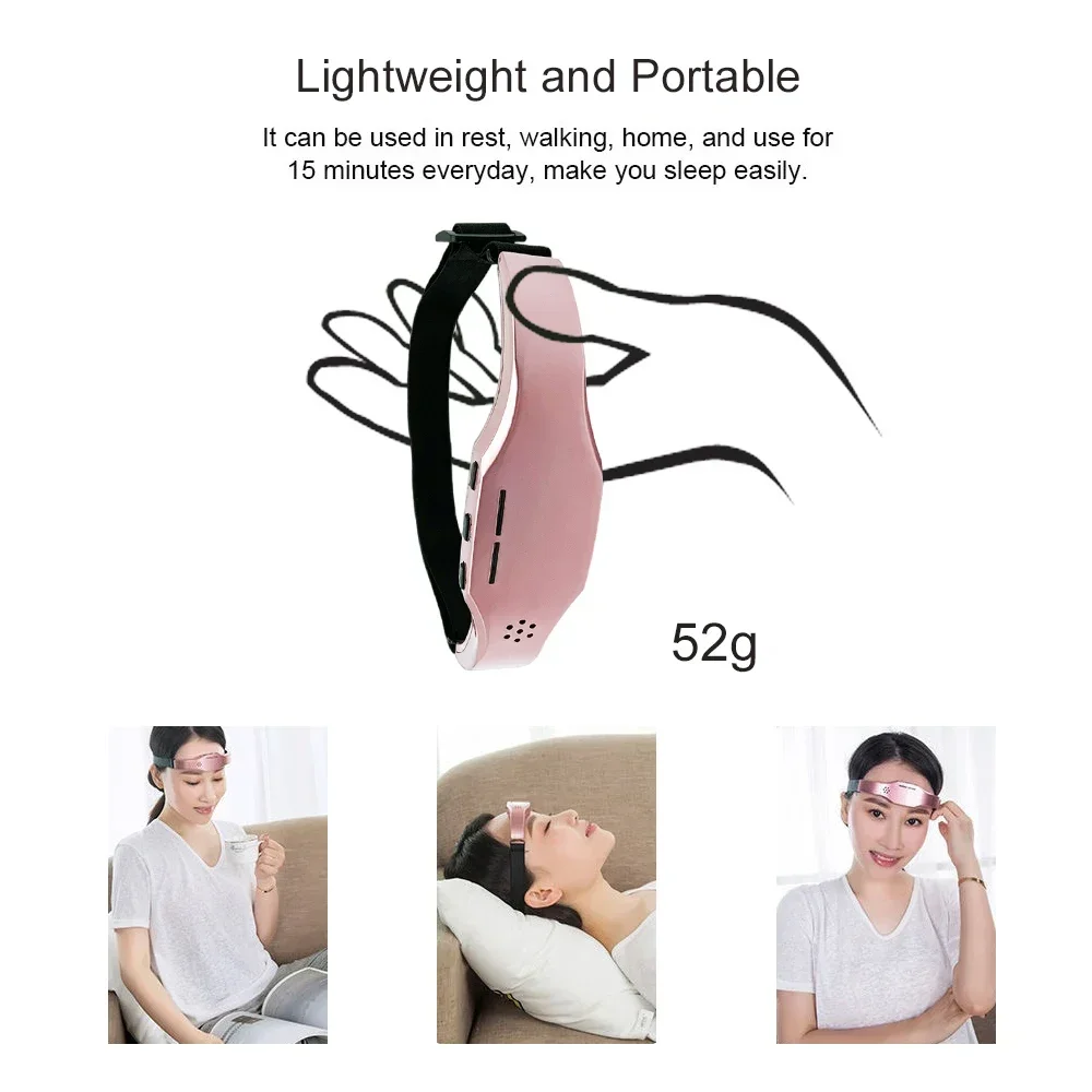 Migraine Headache Relief Insomnia Therapy Head Massager Electric Sleep Monitor Release Stress Tens Pulse Deep Massage Machine