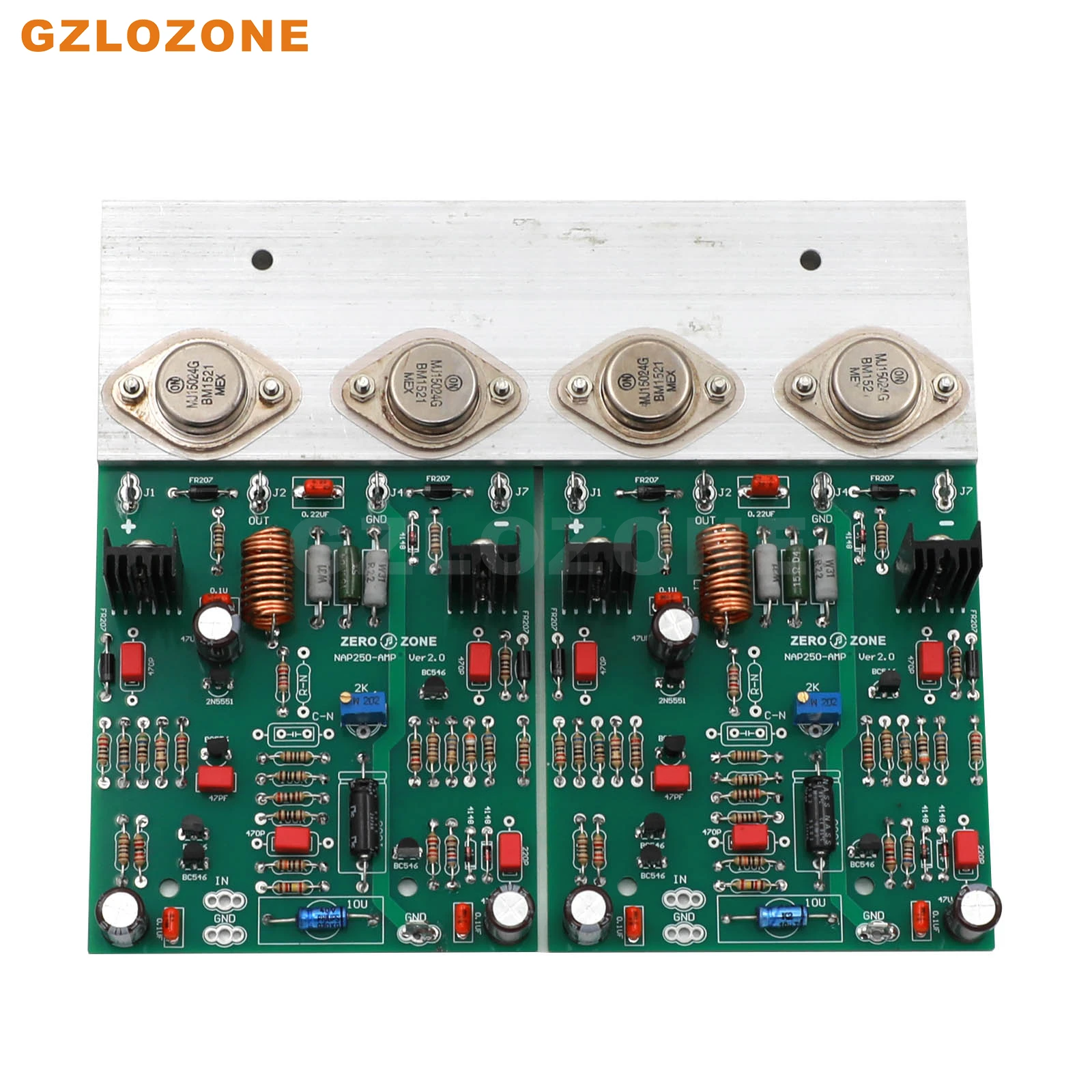 

One Pair NCC200 Power Amplifier Base On UK NAIM NAP250 80W+80W DIY Kit/Finished Board With Type-F Aluminum Heat Sink