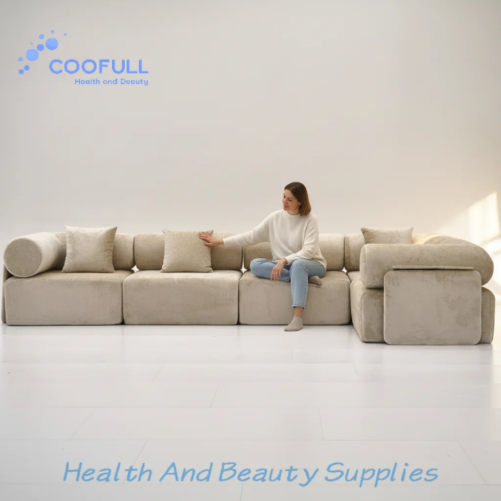 Coofull Modular Compressed L Shape Sofa - Customizable Shape, Vacuum-Packed 1-Min Rebound, Non-Slip Stable Sofa Compressed