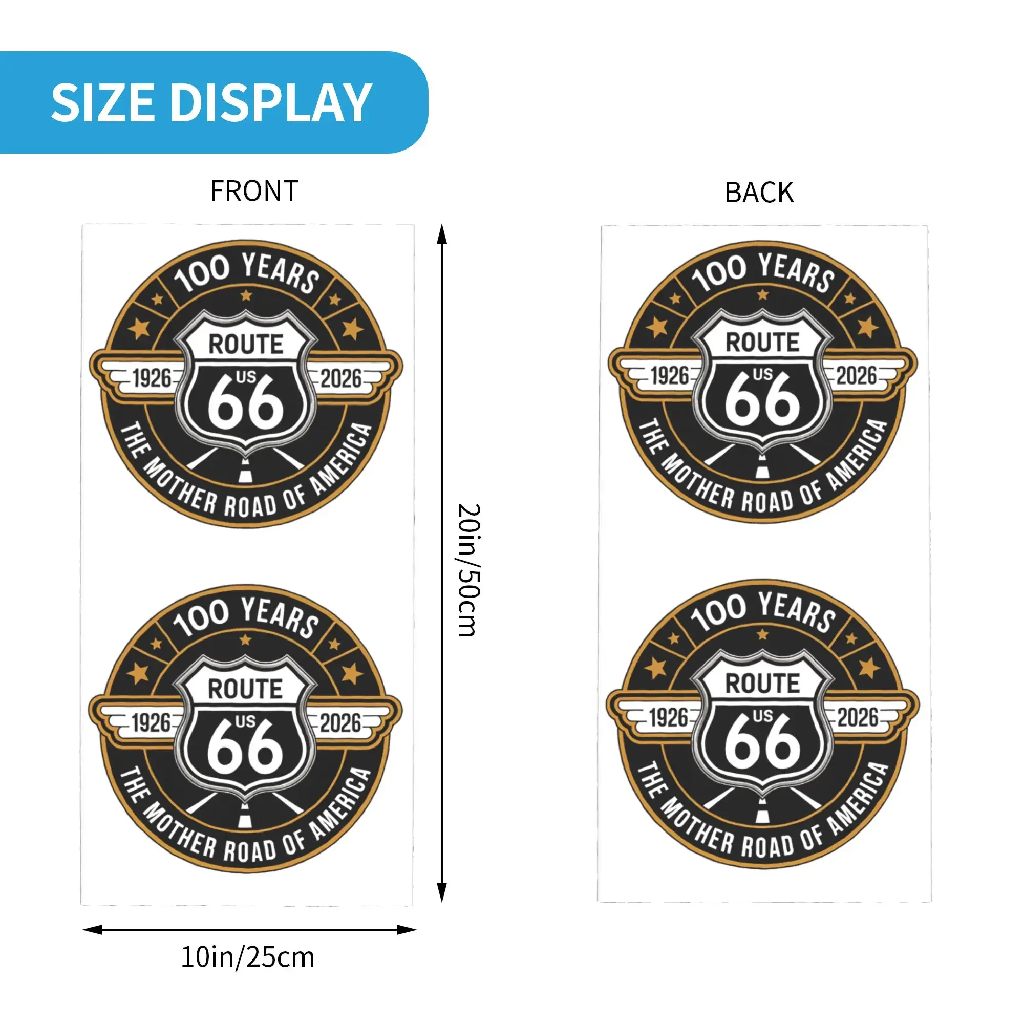 New Route 66 Motorcycle Tour Winter Headband Neck Warmer Women Men Hiking Camping Tube Scarf  Face Bandana Gaiter