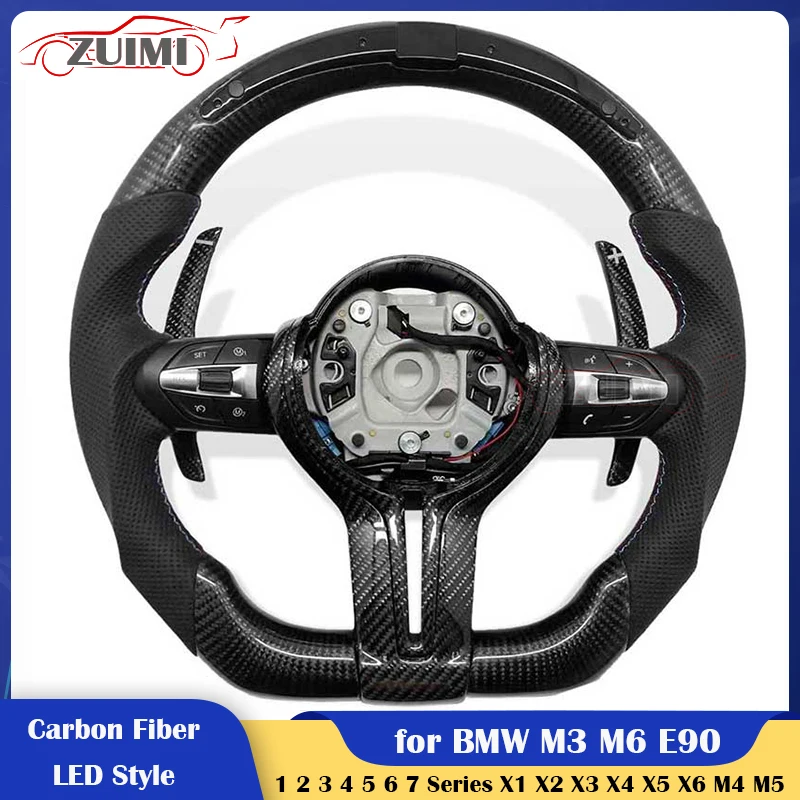 

LED Style Carbon FiberSteering Wheel for BMW M2 M3 M4 M6 M8 X1 X2 X3 X4 X5 X6 F07 F10 F11 F18 F06 E70 E71 E72 E53 E89 Auto Parts