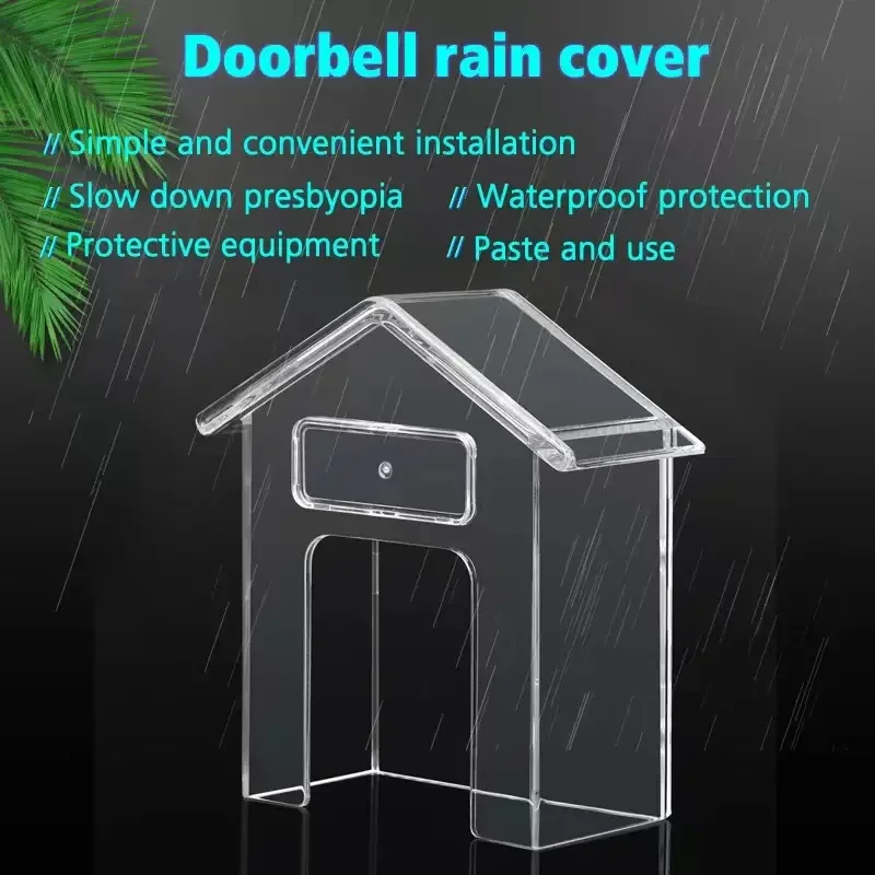 1Pc Smart Home Wireless Doorbell Rain Cover Waterproof Cover Doorbell Ring Chime Button Transparent Waterproof Home Waterproof