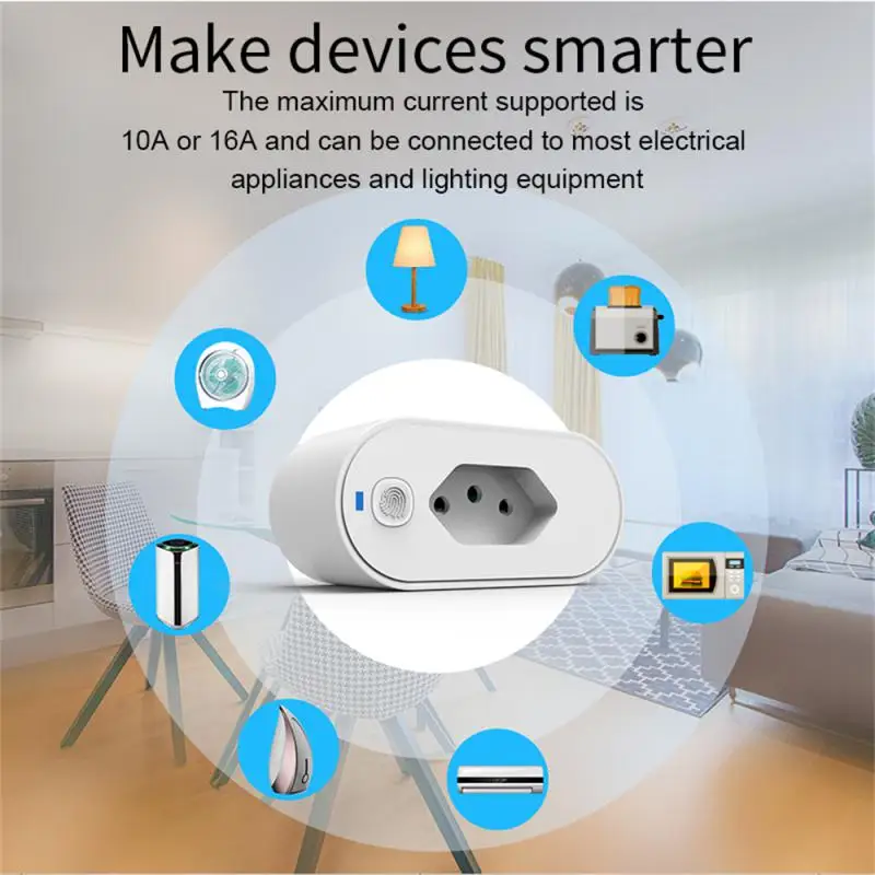 Smart Home preflashed TASMOTA brasile Plug funziona con il monitoraggio del consumo elettrico di Assitant domestico 16A