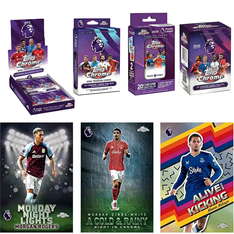 

Оригинальный набор коллекционных карточек Topps Premier League Chrome Soccer 2025-26, официально лицензированный, премиум-класса