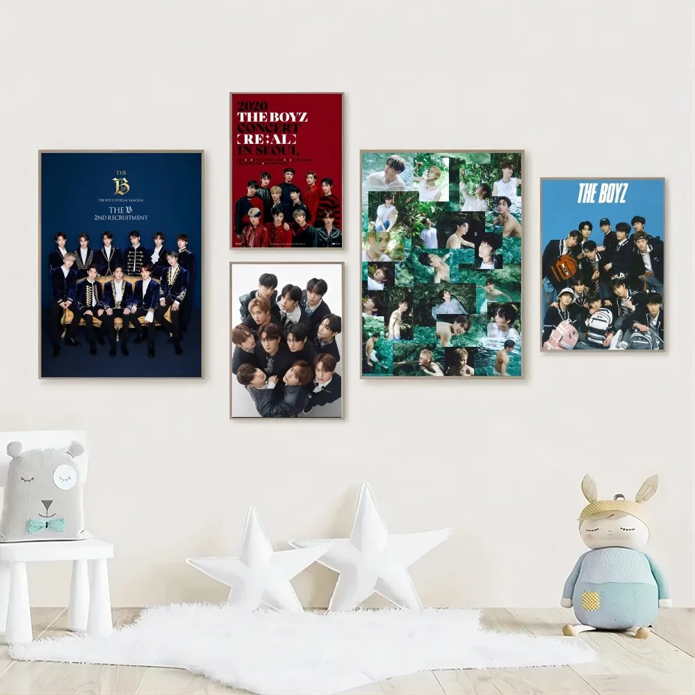 1pc Kpop-THE BOYZ Poster Stickers Home Decor Aesthetic Art Mural Room Decor Digital Painting Living Room Bar