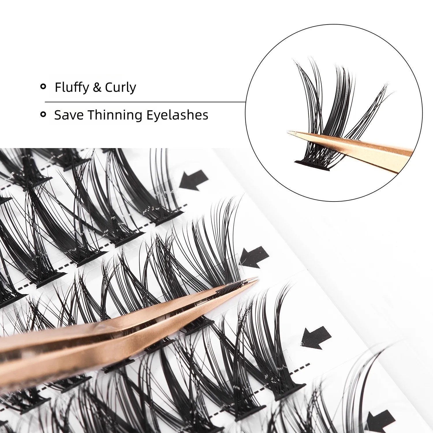 Individual Cluster Lashes Faux Mink Premade Volume Fan Eyelash Extension Heat Bonded Cluster Lash Self-grafting Supplies