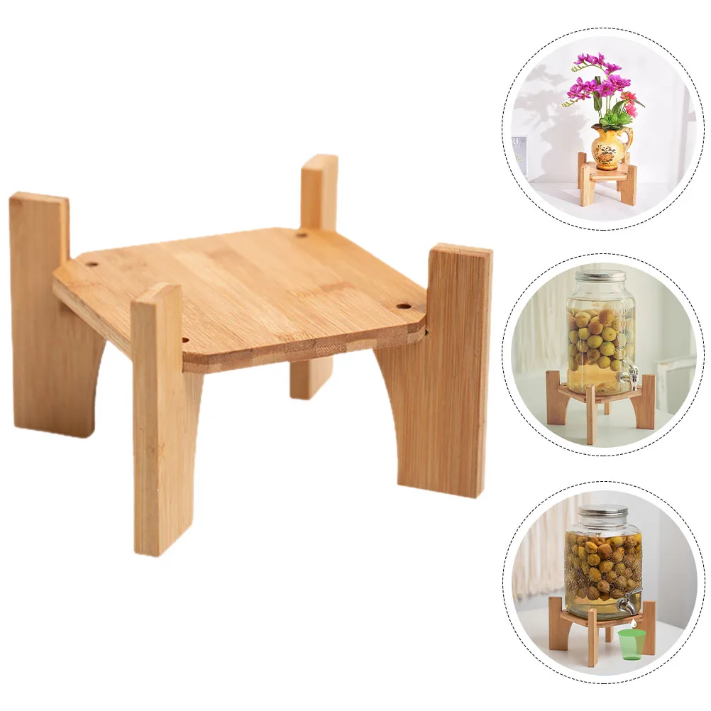 

1pcs Square Small Wooden Fish Tank Vase Stand Craft Pottery Rack Stable Pedestal Stand For Plants MultiUse